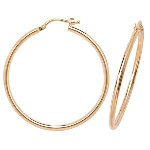 9CT RICH YELLOW GOLD LARGE HOOP EARRINGS