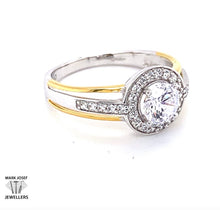 Load image into Gallery viewer, 9CT GOLD 2 TONE HALO RING