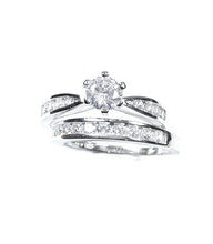 Load image into Gallery viewer, STERLING SILVER BRILLIANT CUT CUBIC ZIRCONIA RING SET