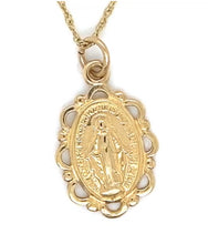 Load image into Gallery viewer, 9CT GOLD DETAILED EDGE MIRACULOUS MEDAL