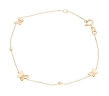 Load image into Gallery viewer, 9CT YELLOW GOLD 3 BUTTERFLY BRACELET