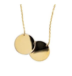 9CT GOLD DOUBLE DISC NECKLACE