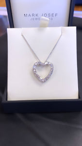 STERLING SILVER CUBIC ZIRCONIA HEART NECKLACE