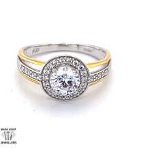 Load image into Gallery viewer, 9CT GOLD 2 TONE HALO RING