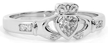 Load image into Gallery viewer, STERLING SILVER BIRTHSTONE CLADDAGH RING