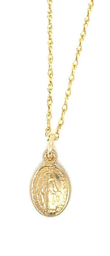 TINY 9CT GOLD MIRACULOUS MEDAL