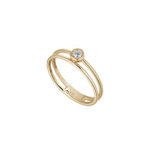 Load image into Gallery viewer, 9CT YELLOW GOLD POLISHED CUBIC ZIRCONIA DOUBLE BAND