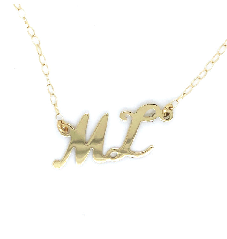 9CT GOLD DOUBLE INITIAL NECKLACE