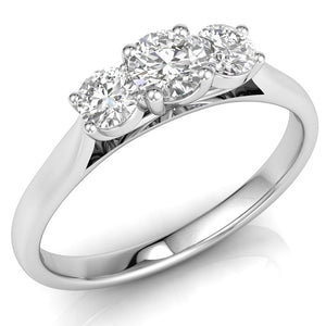 18CT WHITE GOLD 3 STONE DIAMOND RING