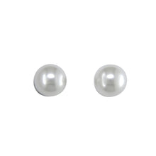 Load image into Gallery viewer, STERLING SILVER 6MM PEARL STUD EARRINGS