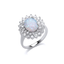 Load image into Gallery viewer, STERLING SILVER OPAL GEMSTONE RING