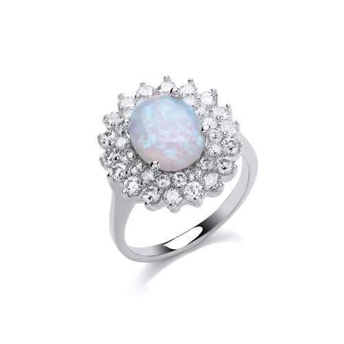 STERLING SILVER OPAL GEMSTONE RING