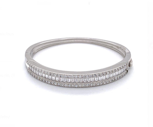 STERLING SILVER CUBIC ZIRCONIA BABY BANGLE
