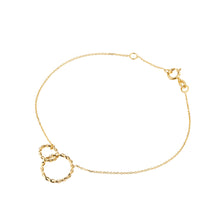 Load image into Gallery viewer, 9CT YELLOW GOLD ROPE INTERLOCKING CIRCLES BRACELET