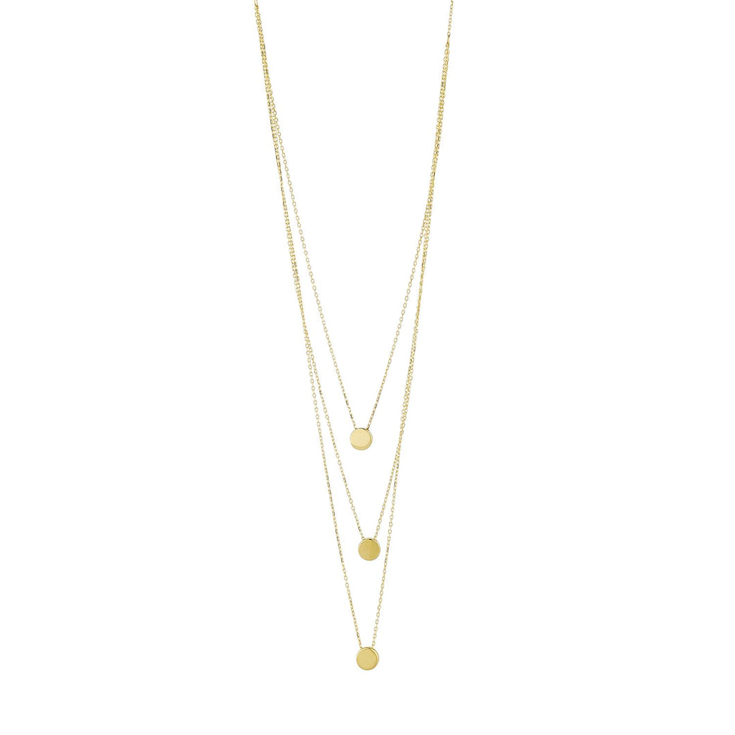 9CT YELLOW GOLD TRIPLE LAYER NECKLACE