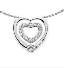 Load image into Gallery viewer, SILVER OPEN DOUBLE LOVE HEART NECKLACE
