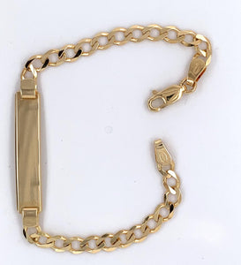 9CT GOLD CURB ID BABY BRACELET