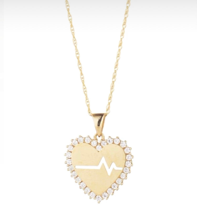 9CT GOLD BEATING HEART PENDANT