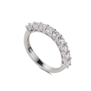 STERLING SILVER 9 STONE RING