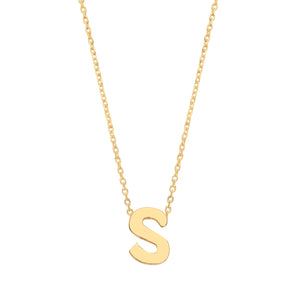 9CT YELLOW GOLD PETITE INITIAL NECKLACE