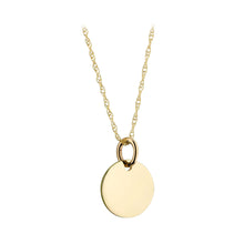Load image into Gallery viewer, 9CT YELLOW GOLD DISC PENDANT - PERSONALISE ME