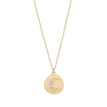 Load image into Gallery viewer, 9CT YELLOW GOLD PINK MOON COIN NECKLACE