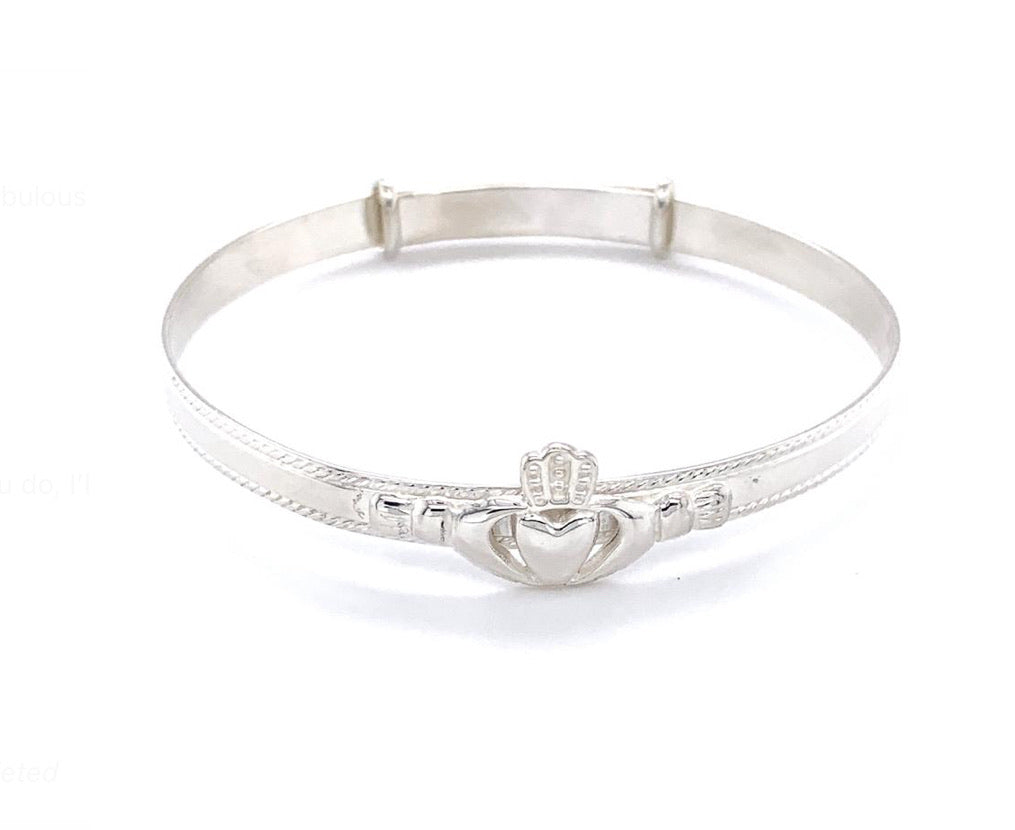 STERLING SILVER CLADDAGH BABY BANGLE
