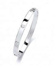 Load image into Gallery viewer, STERLING SILVER RHODIUM PLATED SCREW HINGE BANGLE