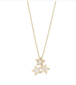 9CT GOLD OPEN STAR CLUSTER PENDANT