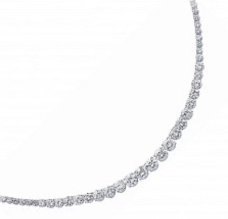 LEGENDARY STERLING SILVER CLAW SET TENNIS NECKLACE