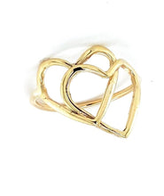 Load image into Gallery viewer, OPEN DOUBLE LOVE HEART RING CAST IN 9CT SOLID GOLD