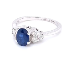 Load image into Gallery viewer, 18CT WHITE GOLD SAPPHIRE AND DIAMOND RING