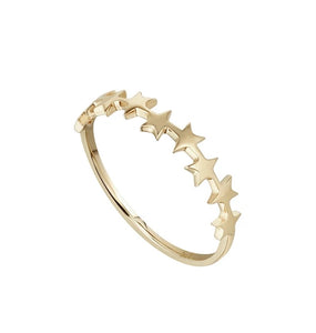 9CT YELLOW GOLD STAR BAND RING