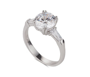 STERLING SILVER CZ BAGUETTE RING