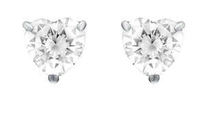 STERLING SILIVER 5MM CUBIC ZIRCONIA HEART EARRINGS