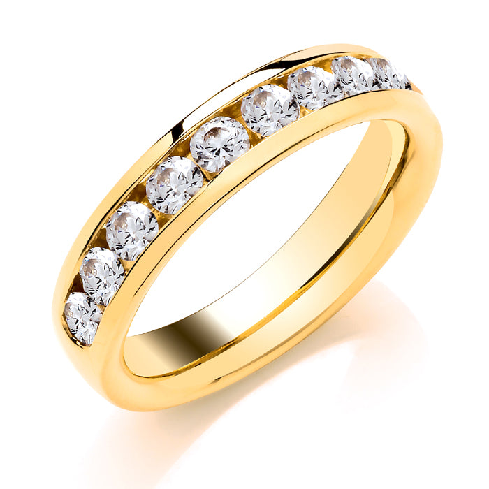 9CT YELLOW GOLD DIAMOND ETERNITY RING