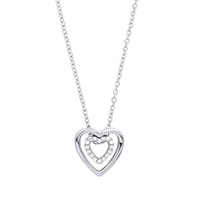 Load image into Gallery viewer, SILVER DOUBLE HEART NECKLACE