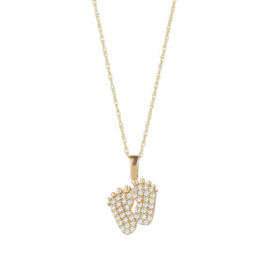 9CT YELLOW GOLD BABY FEET NECKLACE