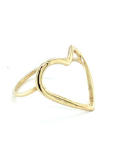 Load image into Gallery viewer, OPEN LOVE HEART RING CAST IN RICH 9CT GOLD