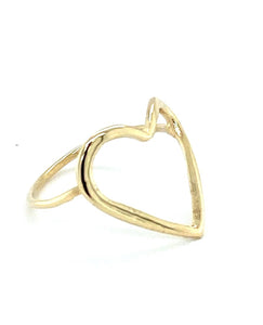 OPEN LOVE HEART RING CAST IN RICH 9CT GOLD
