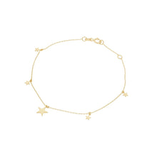 Load image into Gallery viewer, 9CT GOLD STAR CHARM BRACELET